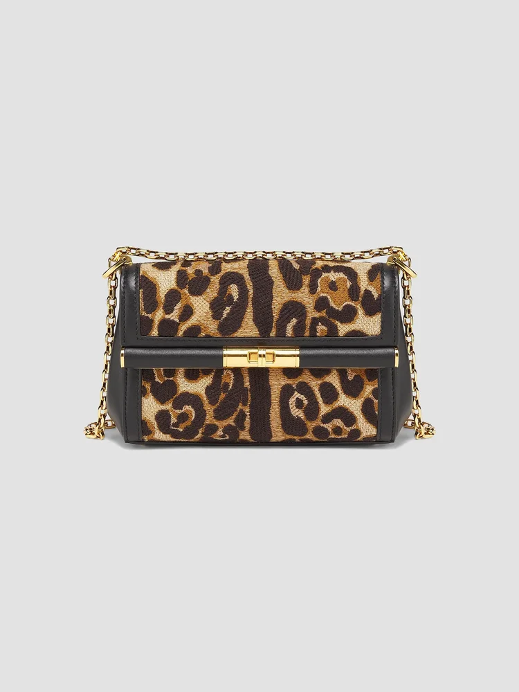 Marlene Leopard Cotton Shoulder Bag