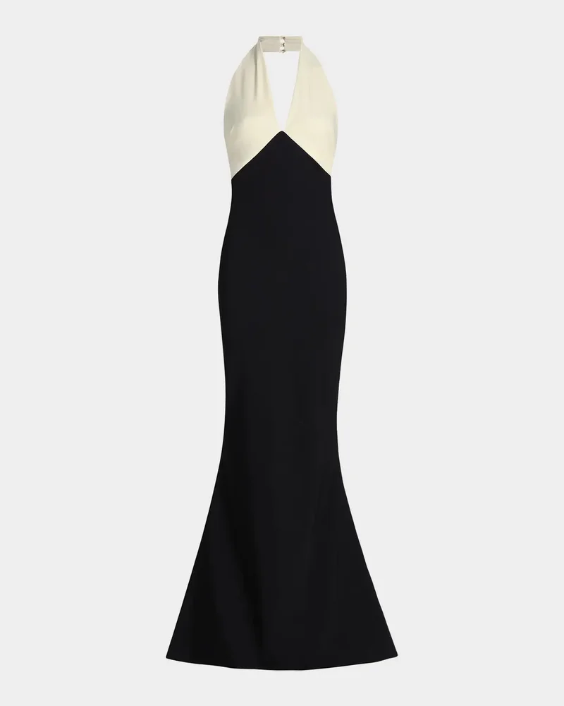 Noori Backless Draped Mermaid Gown