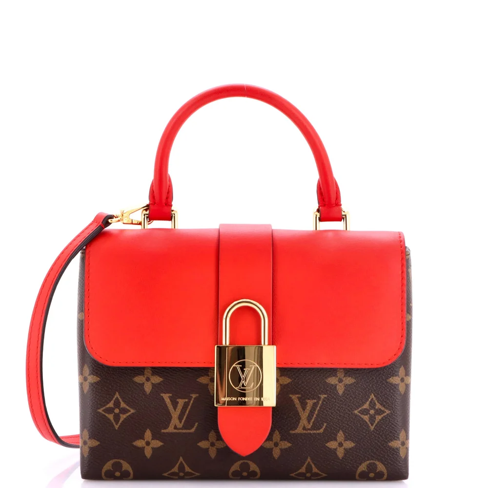 Locky Handbag Monogram Canvas with Leather BB, Brown