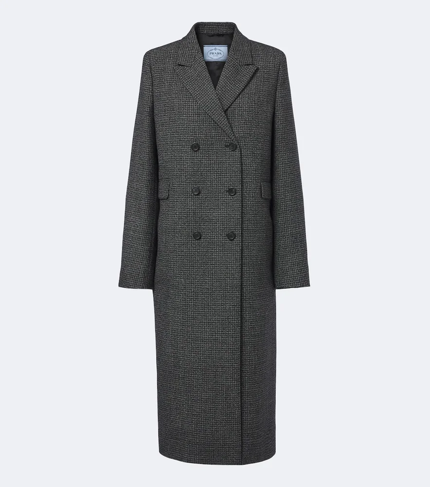 Checked virgin wool coat