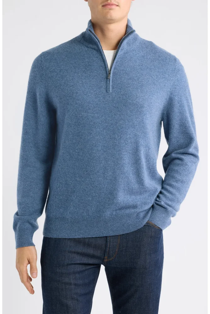 Quarter Zip Cashmere Sweater