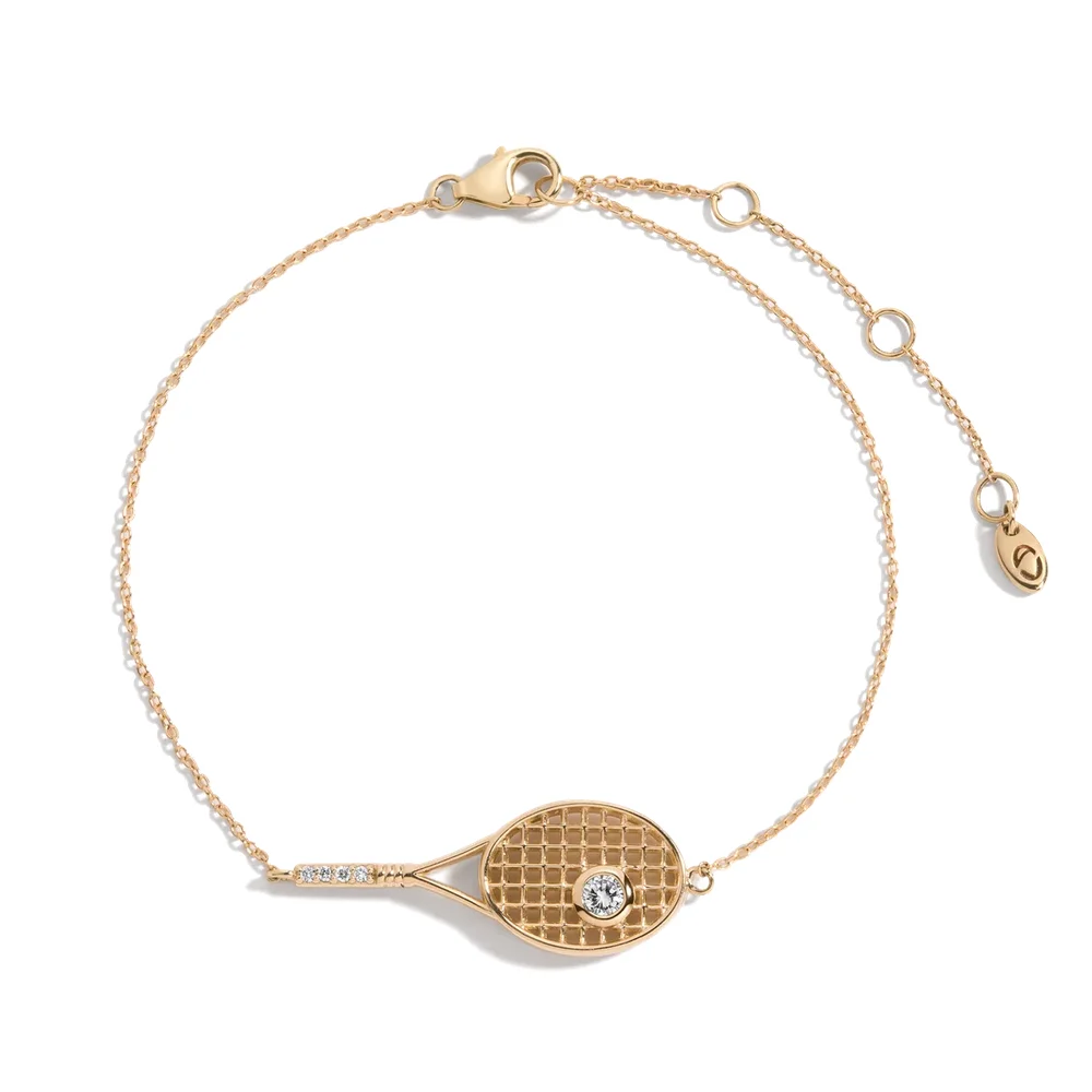 Lab Grown White Sapphire Tennis Racket Bracelet