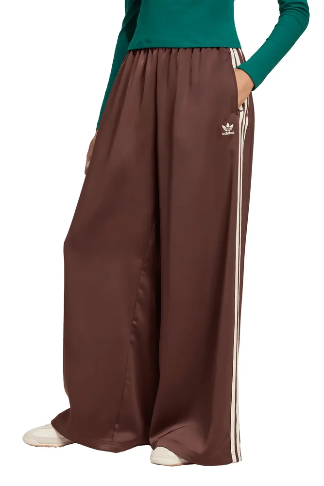 Wide Leg Satin Track Pants