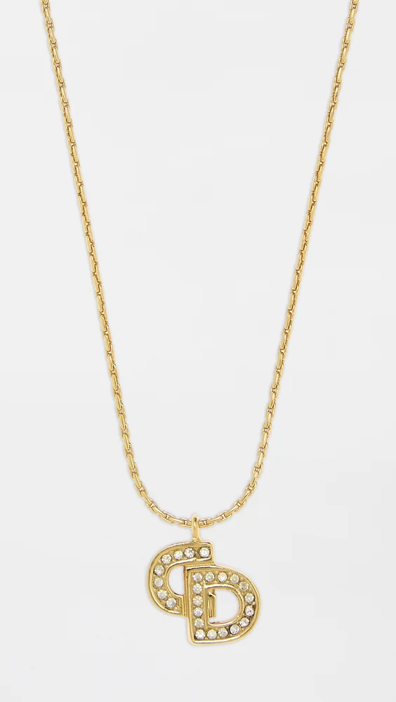 Dior Gold Crystal CD Necklace