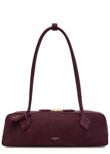 Le Teckel medium suede shoulder bag