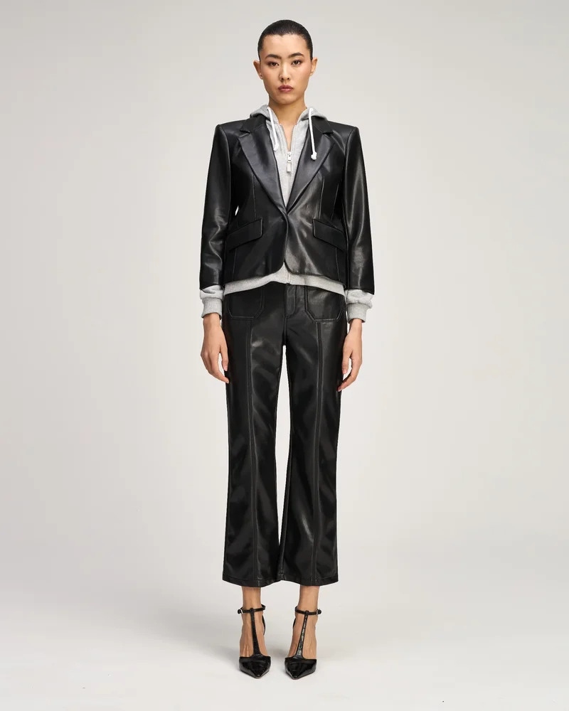 Vegan Leather Zip Up Le Petit Khloe Blazer