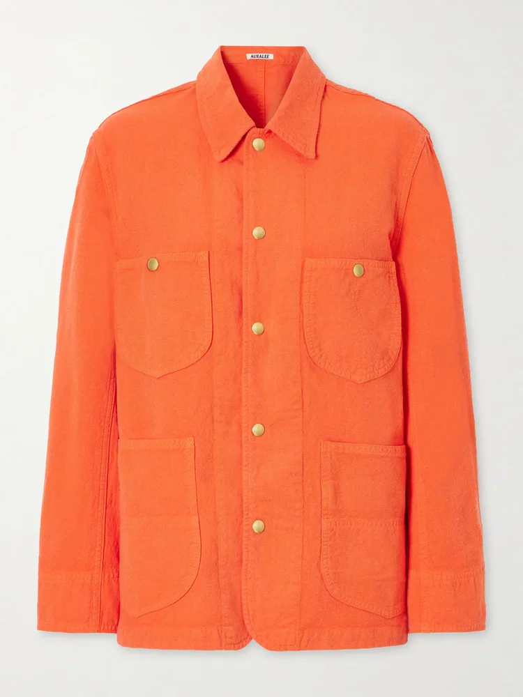 Wool, cotton and linen-blend jacket