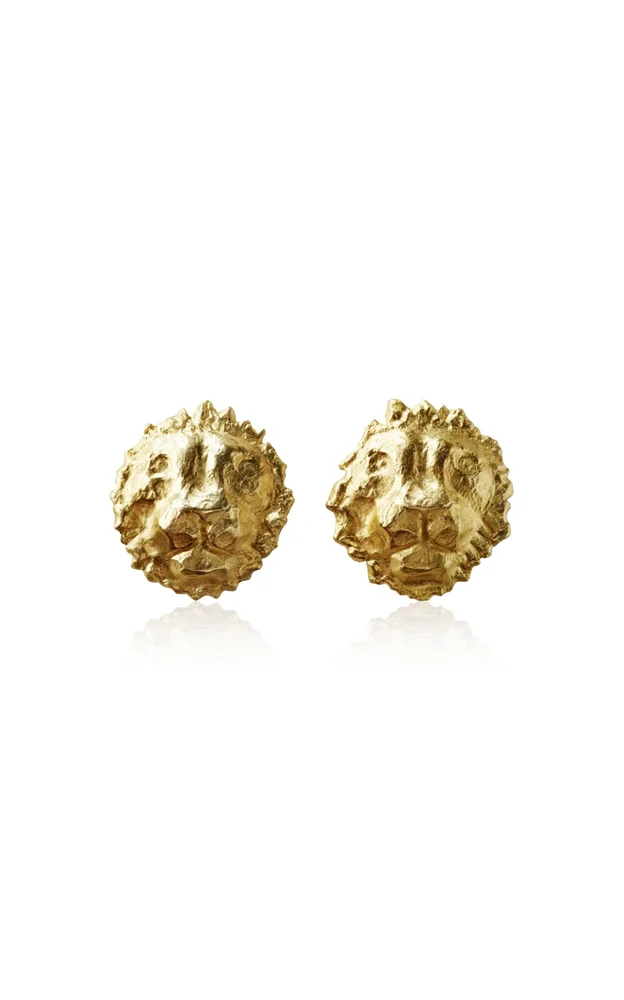 18k Yellow Gold Lioness Master Earrings