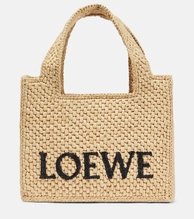 Paula's Ibiza logo raffia top-handle bag