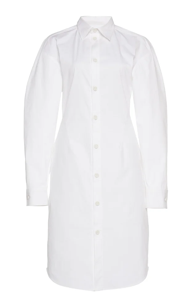 Stretch Poplin Shirt Dress