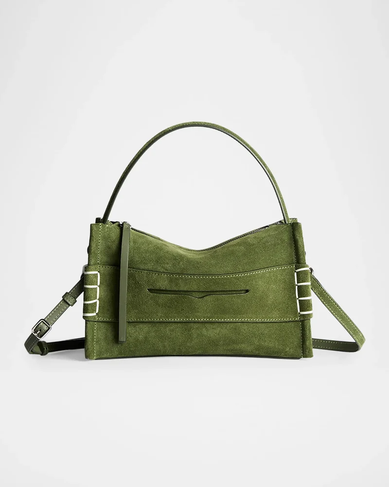 Loafer Small Suede Penny Keeper Top-Handle Bag