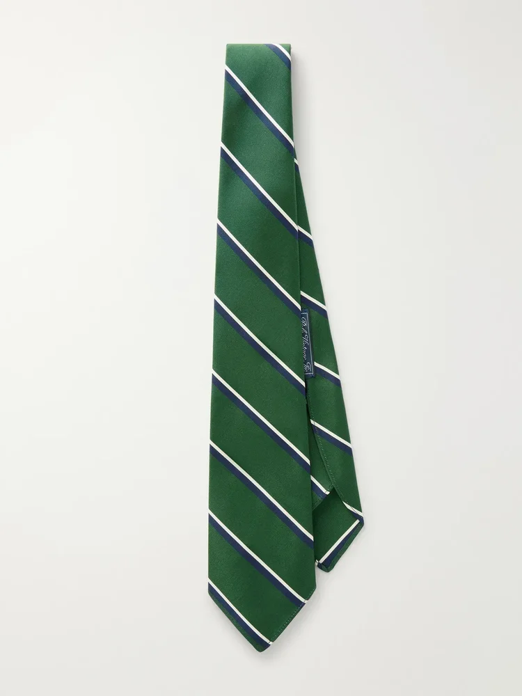 9cm Striped Silk and Cotton-Blend Twill Tie