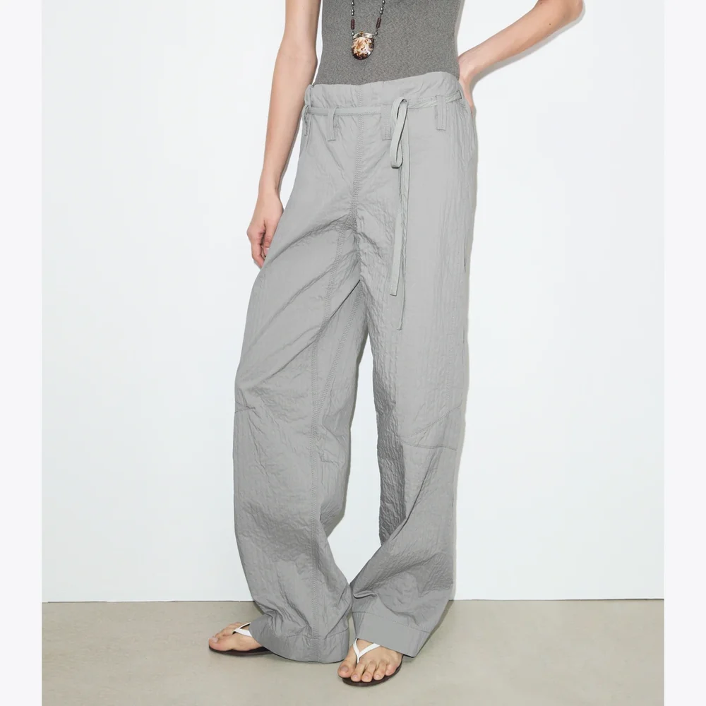 Wide-Leg Cotton Pant