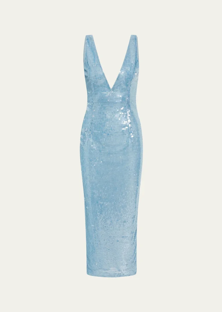 Tamzin Sequined Sleeveless Column Midi Dress