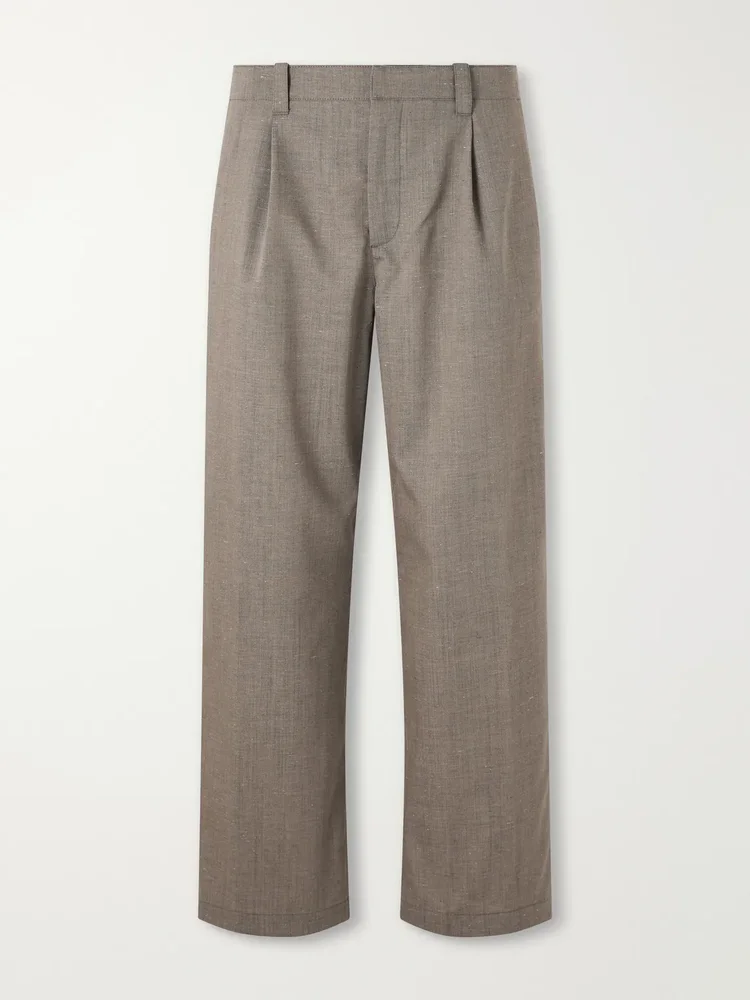 Still Wide-Leg Wool-Blend Chinos