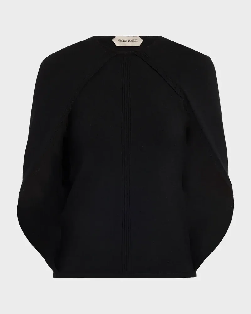 Wool Knit Cape Sweater