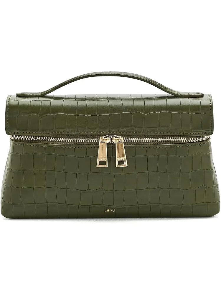 Thea Croc-Embossed Top Handle Bag