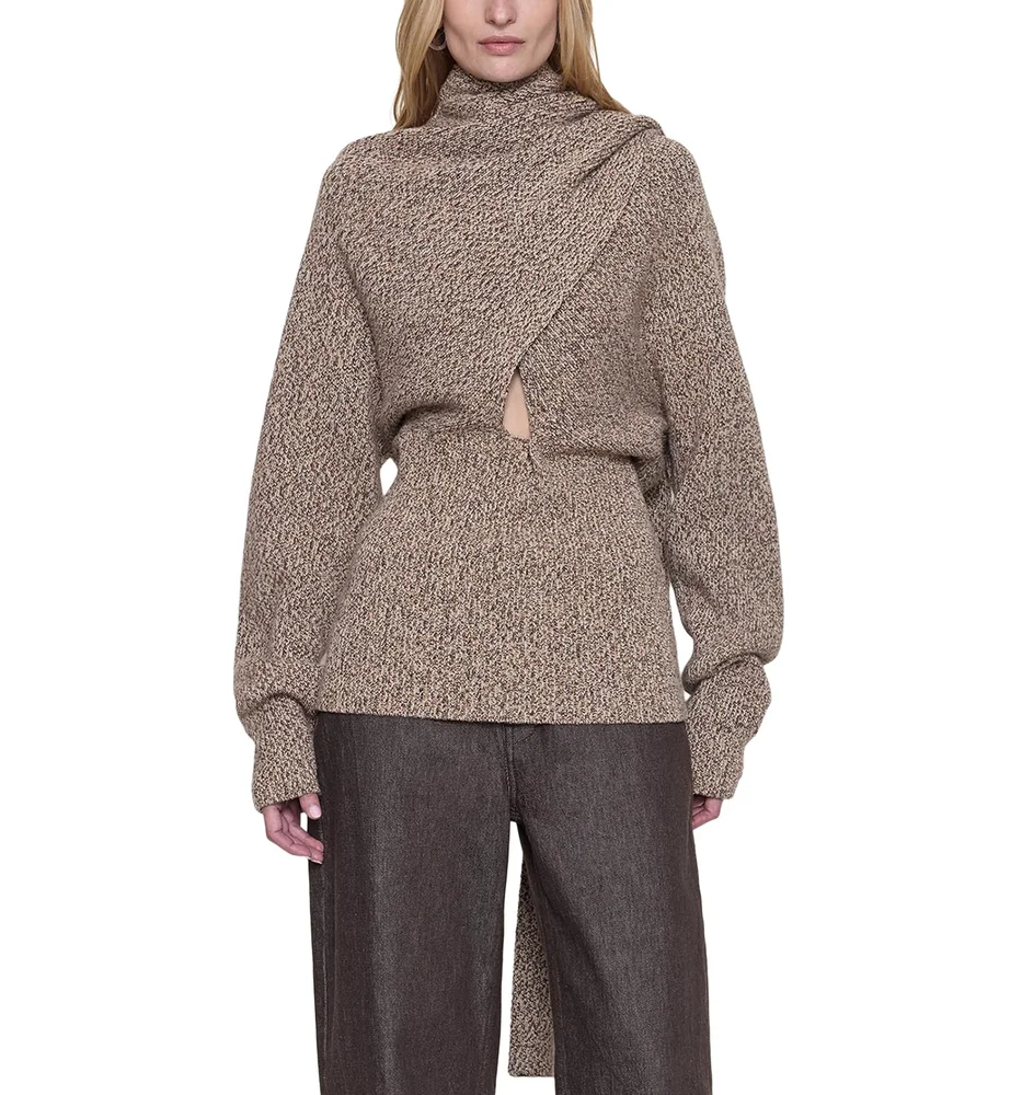 Wright Draped Scarf Sweater
