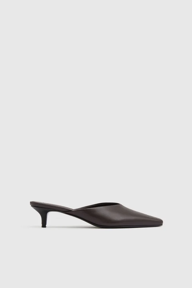 Pointed Mule Heel - Coffee