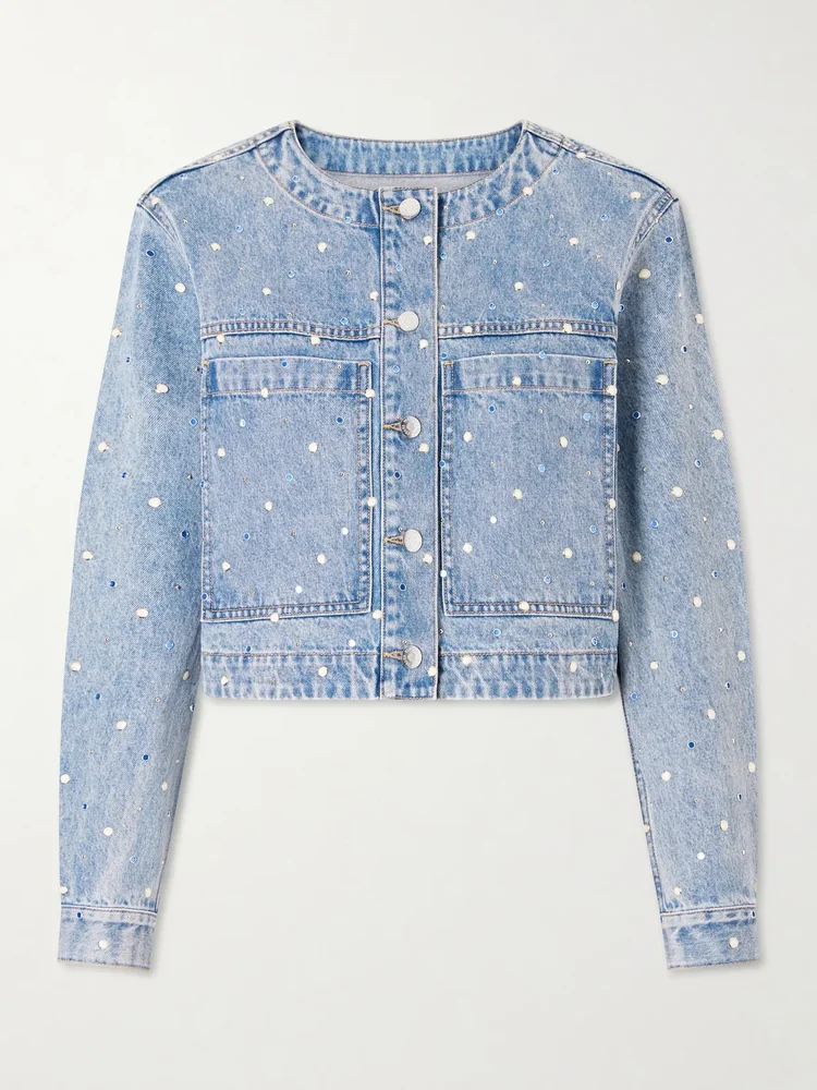 Lowry cropped embellished denim jacket
