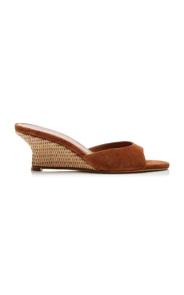 Brigette Suede Wedge Mules