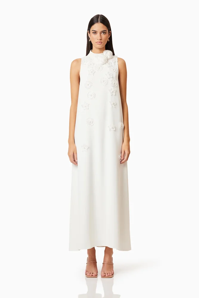 Elliatt Lilydale 3D Maxi Dress In White