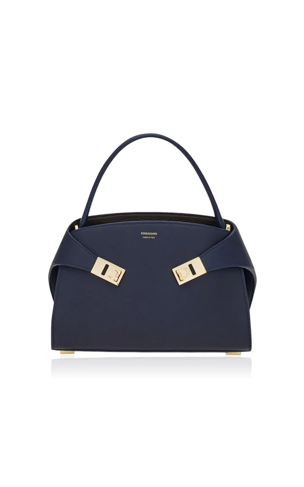 XS Hug Soft Two-Tone Calfskin Leather Top Handle Bag
