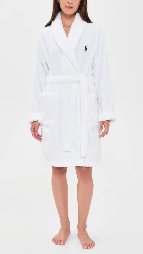 Short Bear Printed Back Robe