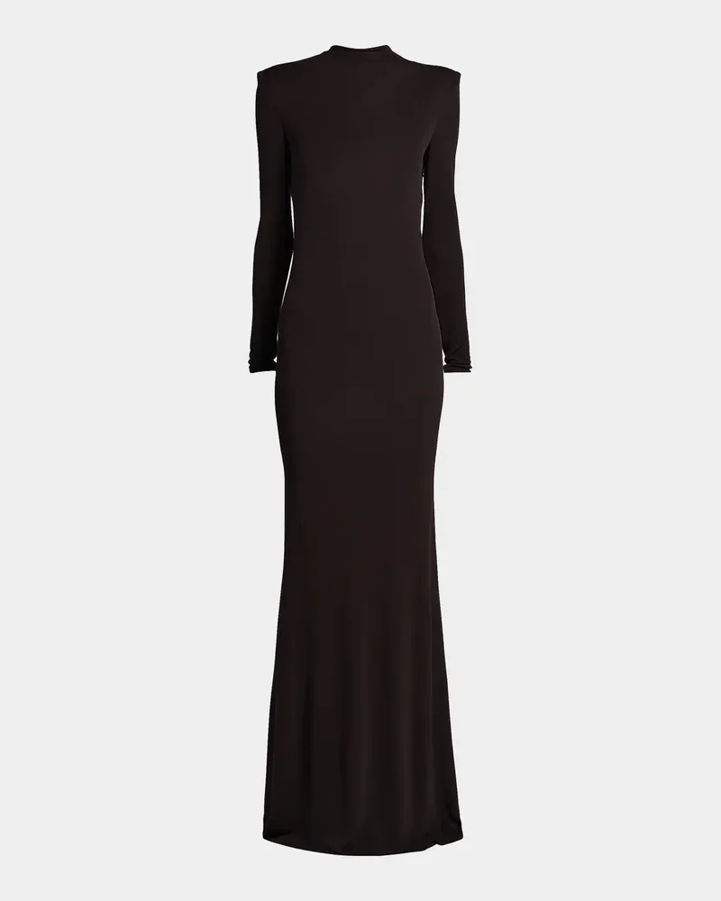 Crepe Jersey Cut-Out Back Gown