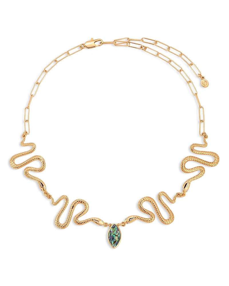 Serpentina Abalone Snake Choker Necklace, 12.25-16.25"