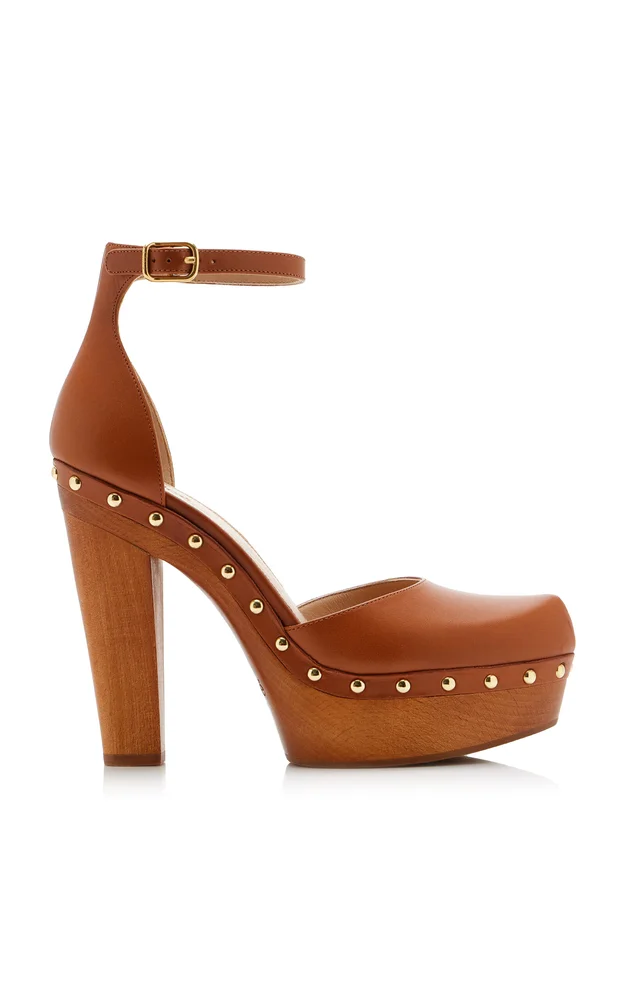 Lola Studded Leather Platform Sandals