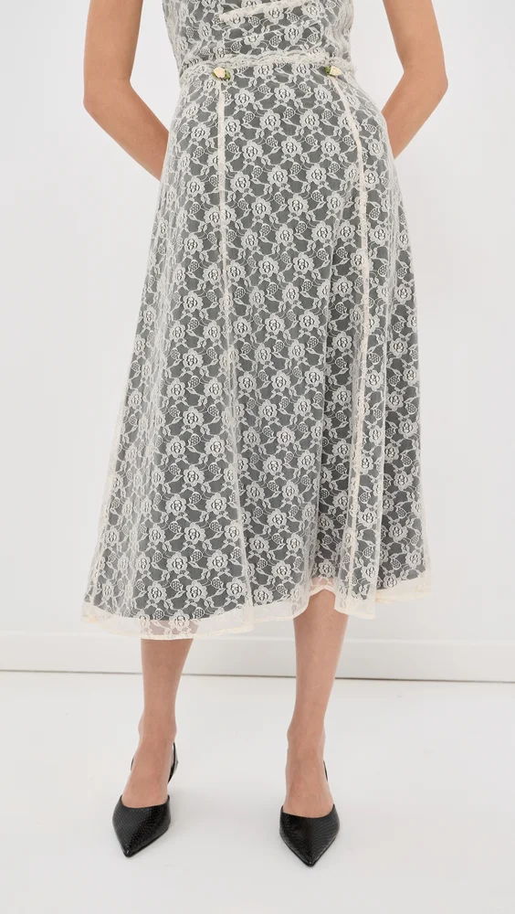 Wilma Lace Layer Midi Skirt