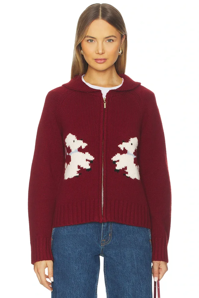 Wellington Poodle Zip-up Sweater