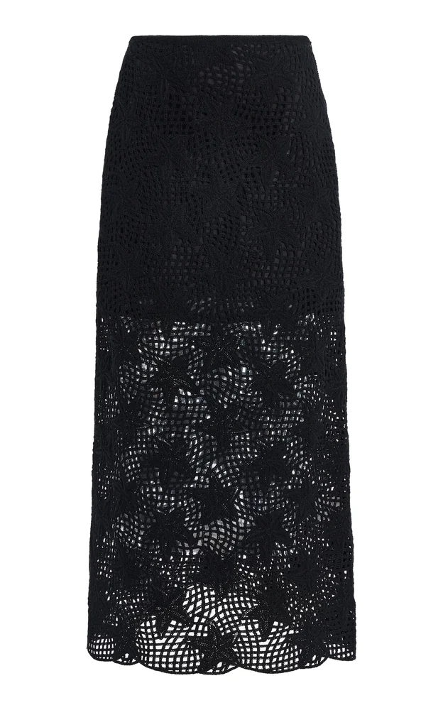 Roz Cotton Crochet Midi Skirt