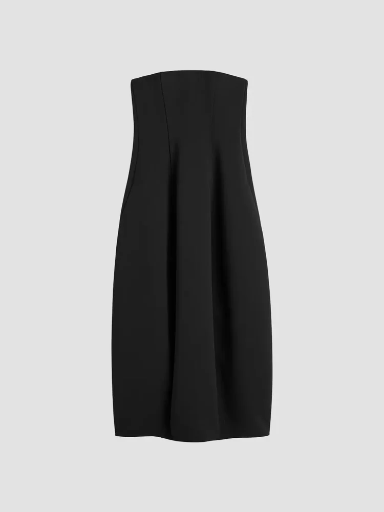 Strapless Balloon Midi Dress