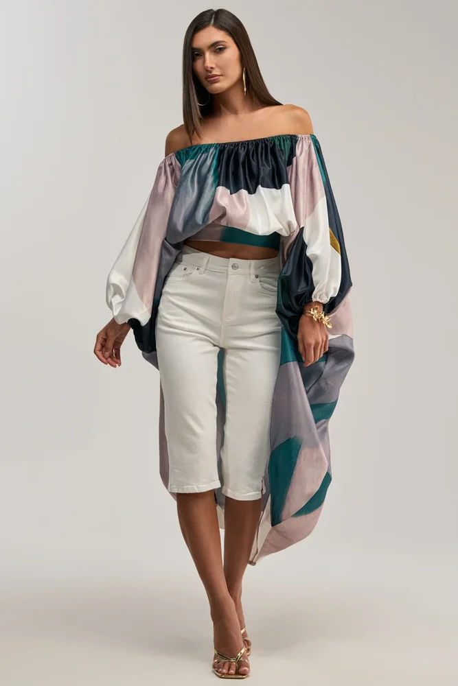 BE WITH ME BLOUSE IN GREEN MULTI