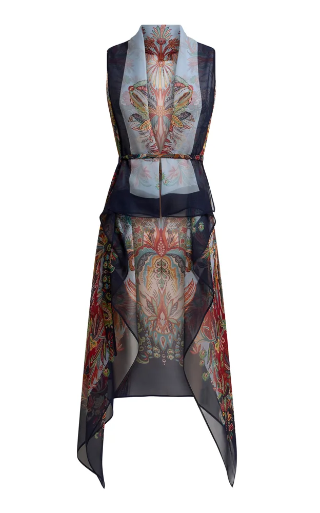 Printed Silk Foulard Vest