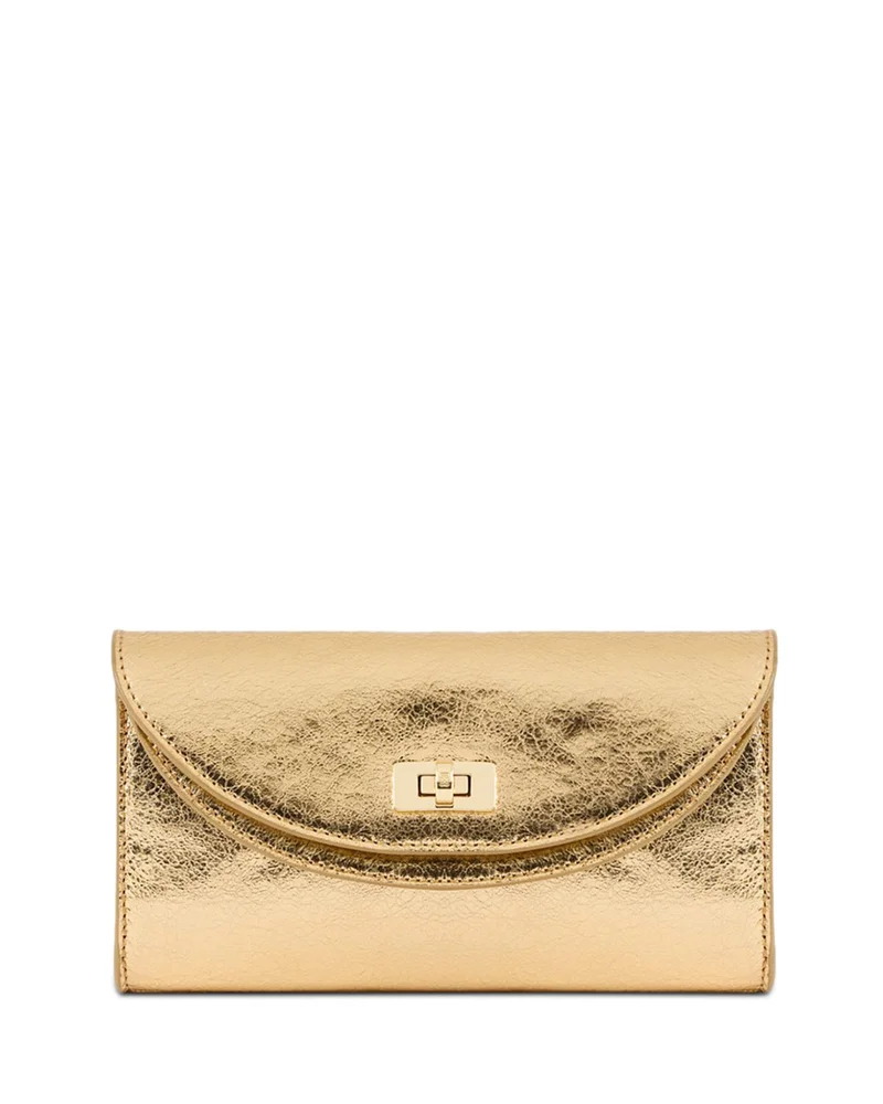 Mambo Metallic Gold Leather Clutch