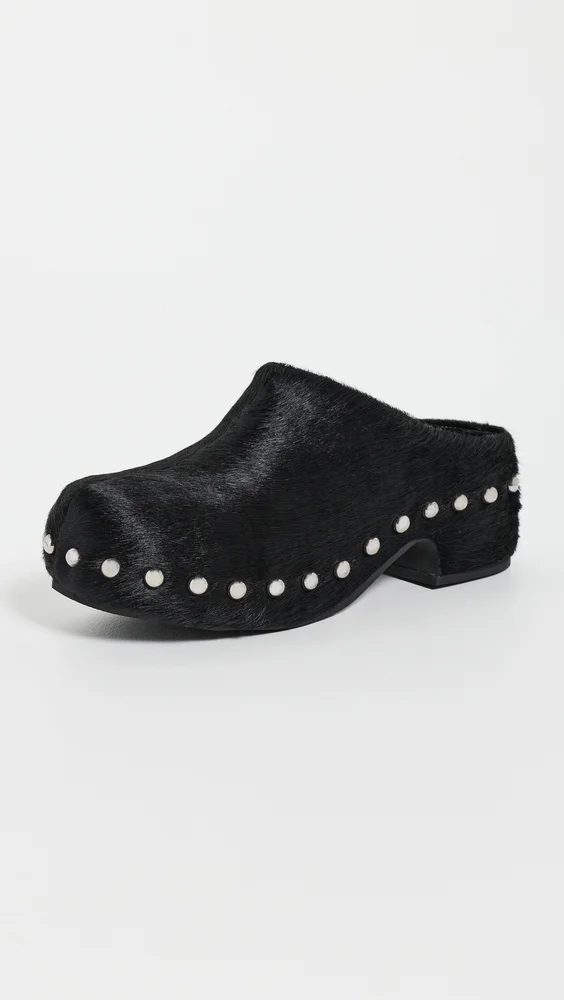 Haircalf Studded Rio Clogs