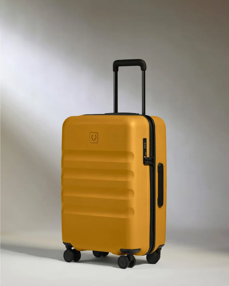 Large Carry-on Luggage in Mustard Yellow - Icon Stripe