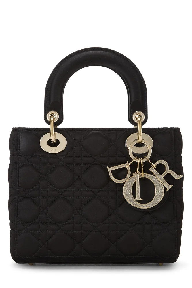 Black Satin Lady Dior Small