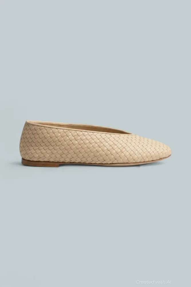 Rosa Intrecciato Ballet Flats - Beige