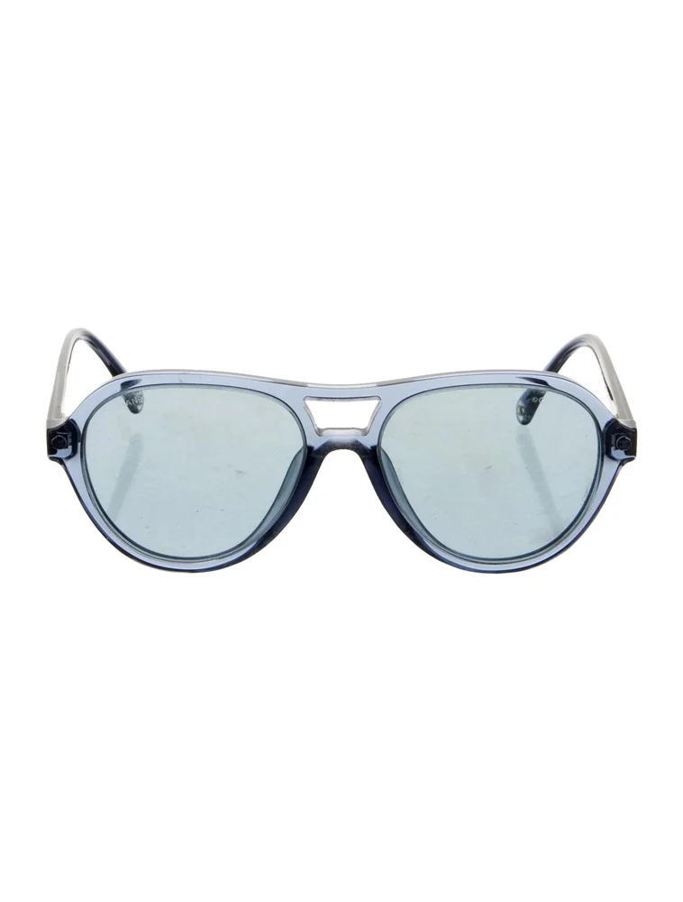 Interlocking CC Logo Blue Tinted Aviator Sunglasses