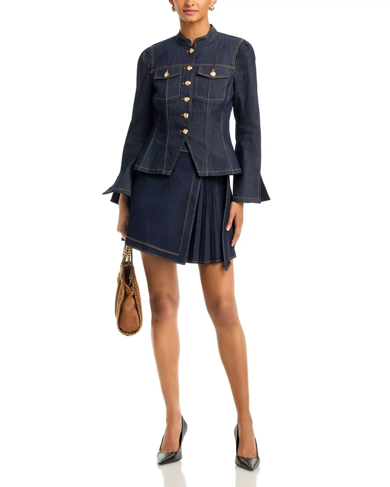 Avril Denim Jacket & Tammi Pleated Mini Skirt