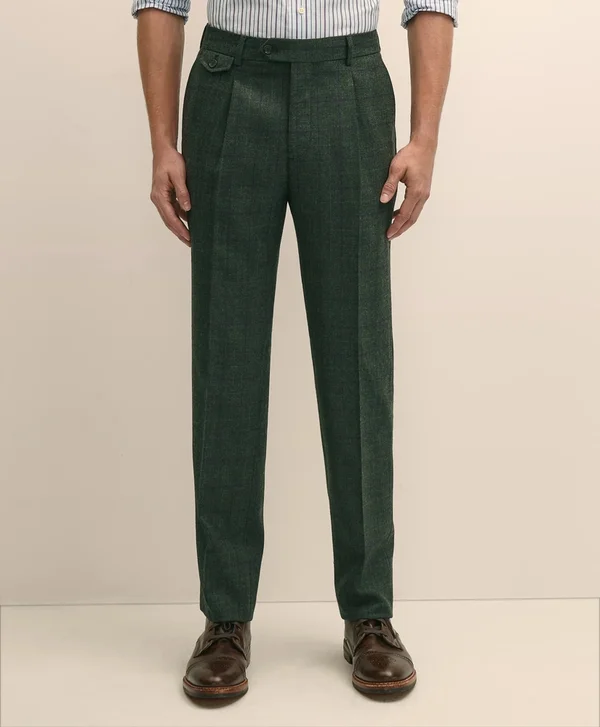 Classic Fit Wool Windowpane Suit Pants