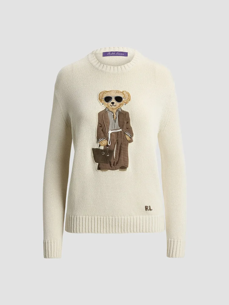 Summer Polo Bear Silk Crewneck Sweater