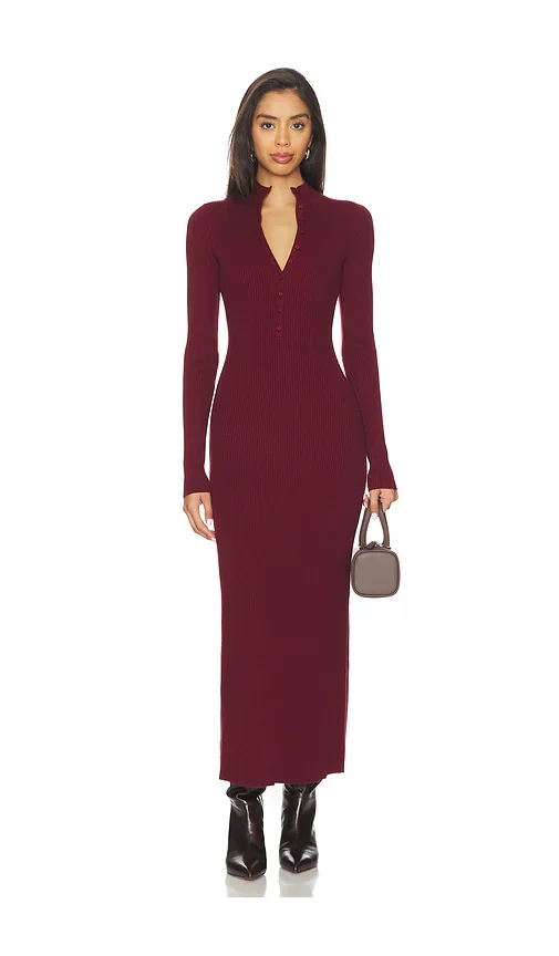 x Christina Elezaj Gretta Mock Neck Midi Dress Lovers and Friends