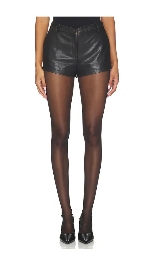 Lamb Leather Distressed Mini Short