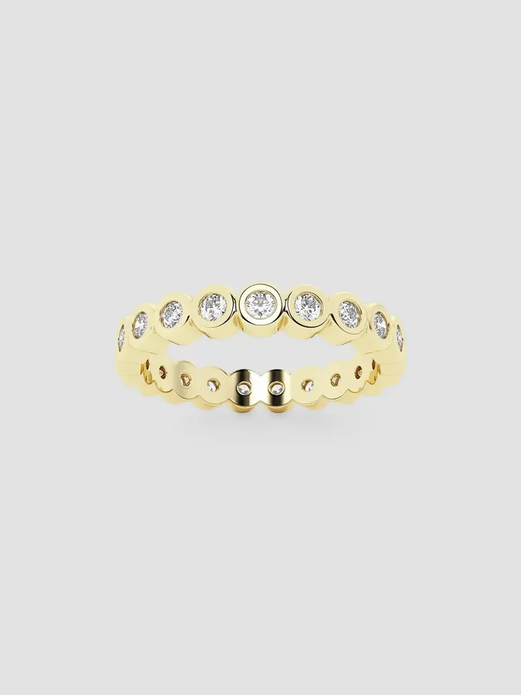 Flowing 14K Yellow Gold & 0.75 TCW Lab-Grown Diamond Eternity Band