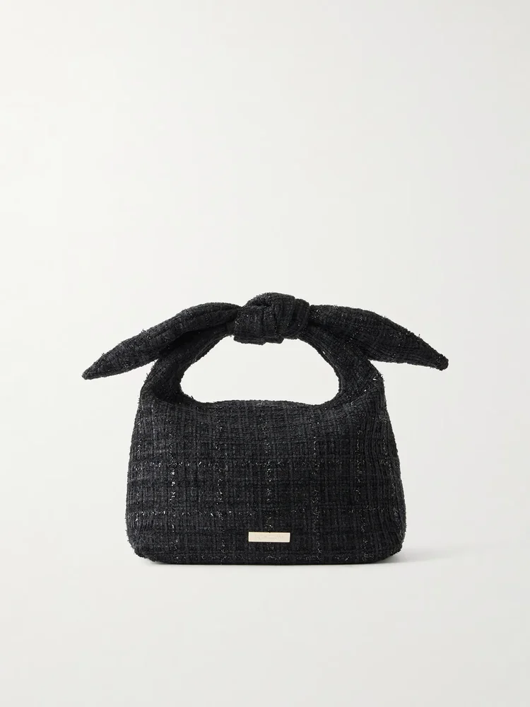 Bow Tie mini metallic tweed top-handle bag
